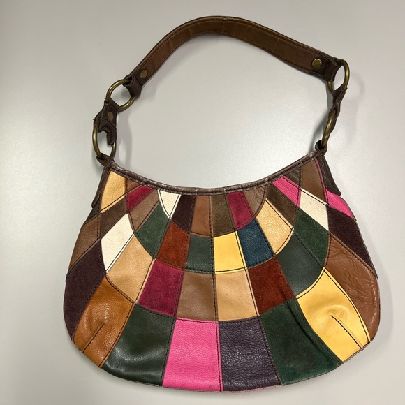 Lucky Brand Leather Patchwork Shoulder Hobo Bag - Picture 2 of 16